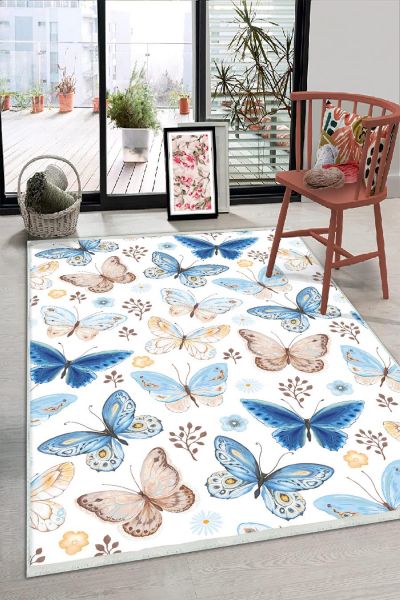 Birkilim Yıkanabilir Dekoratif Halı İpeksi Kaymaz Taban | MLN-IP-HS-335