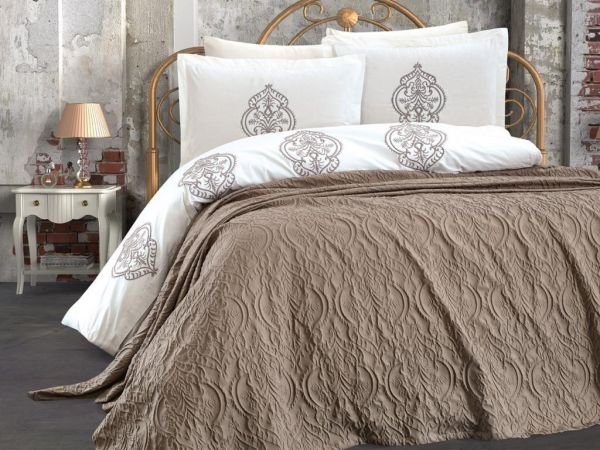 Çeyiz Diyarı Afife 7 Parça Gelin Seti Cappucino