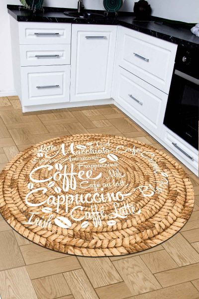 Birkilim Yuvarlak Yıkanabilir Dekoratif Halı İpeksi Kaymaz Taban | MLN-IP-SD-329