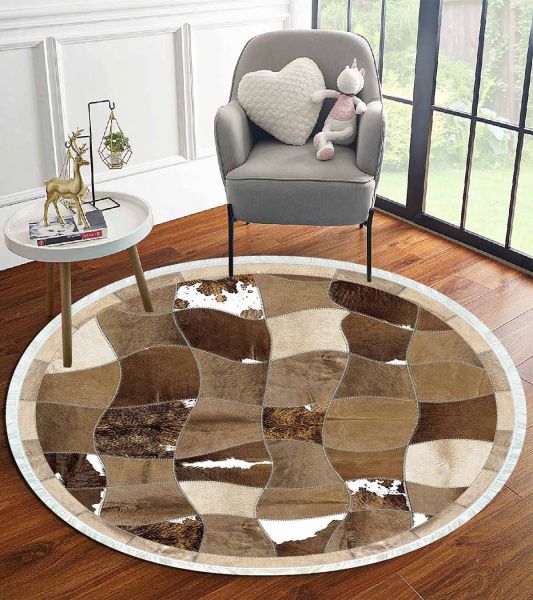 Birkilim Yuvarlak Yıkanabilir Dekoratif Halı İpeksi Kaymaz Taban | MLN-IP-YU-HT-1225