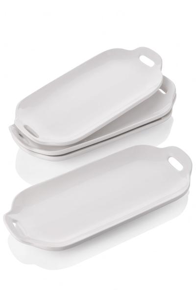 4 Pieces 35cm Service Plate with Handle