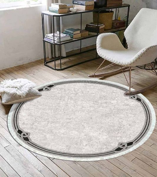 Birkilim Yuvarlak Yıkanabilir Dekoratif Halı İpeksi Kaymaz Taban | MLN-IP-YU-HT-236