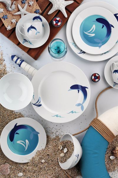 Kütahya Porselen Marine Serisi 24 Parça 5336 Desen Yemek Seti