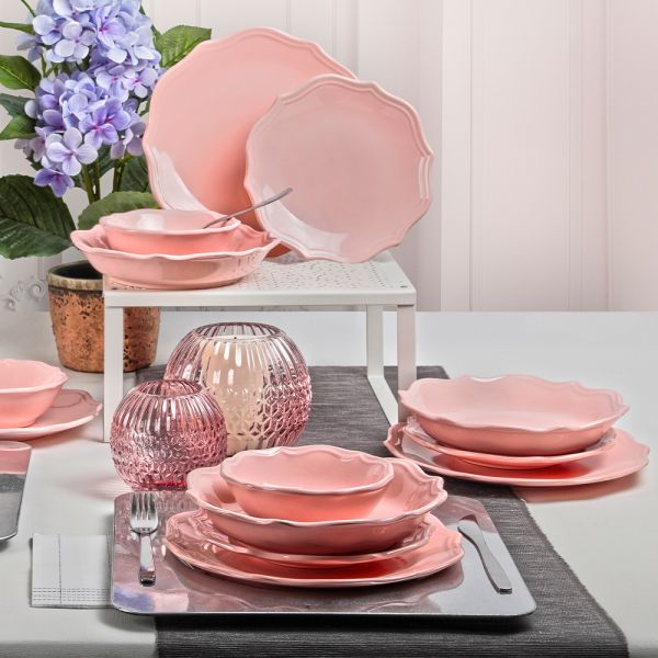 Romeo Light Pink Dinner Set 24 Pieces for 6 Persons | ceramics