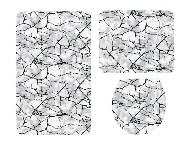 Dowry Diyari 3 Piece WC Pan Set Avril أبيض - أسود