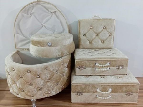 D Model 5 Li Çeyiz Sandık Takımı Cappucino