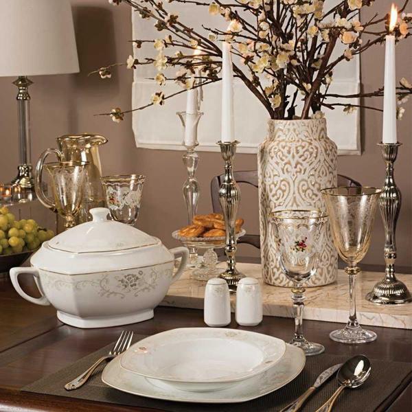 Korkmaz Belinda 86 Parça Kare Yemek Takımı | 12 Kişilik | A8116