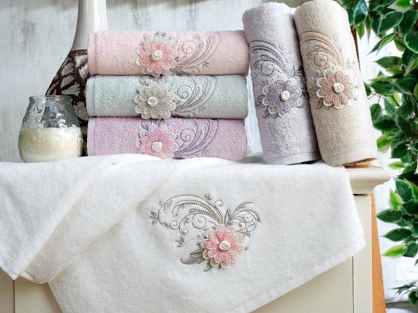 Flowers Magnolia Kadife 3 lü El Yüz Havlusu