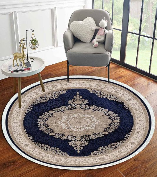 Birkilim Yuvarlak Yıkanabilir Dekoratif Halı İpeksi Kaymaz Taban | MLN-IP-YU-HT-996