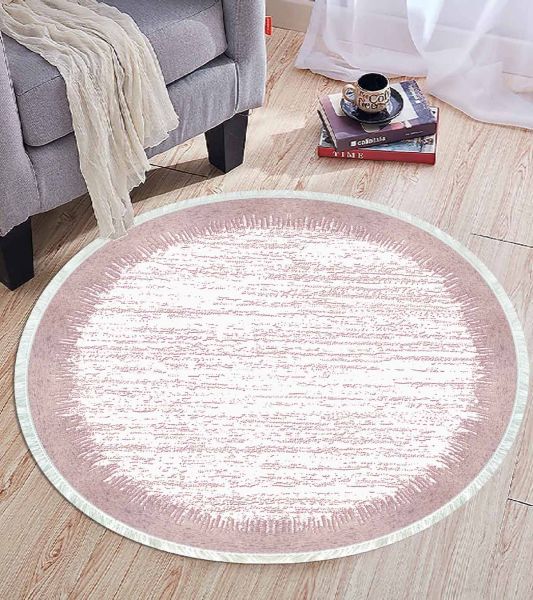 Birkilim Yuvarlak Yıkanabilir Dekoratif Halı İpeksi Kaymaz Taban | MLN-IP-YU-HT-509