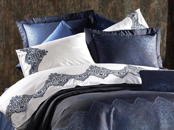 Burçak Bed Cover with Double Duvet Cover Petrol Blue