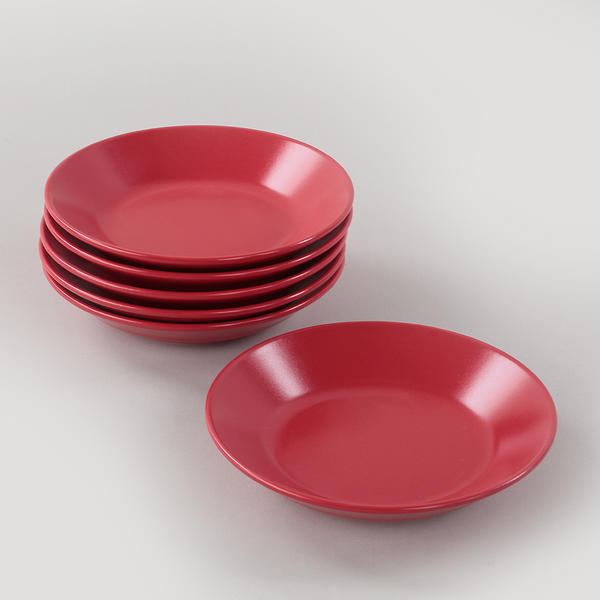 طبق عشاء بحر أحمر مطفي 19 سم 6 قطع | كيراميكا