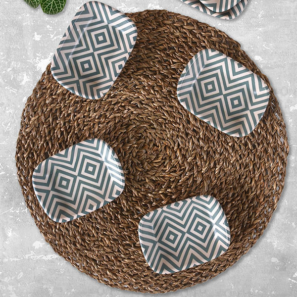 Zeusa Turquoise Cookie / Kayak Rectangular 11 Cm 6 Pieces - 17657 | Keramika