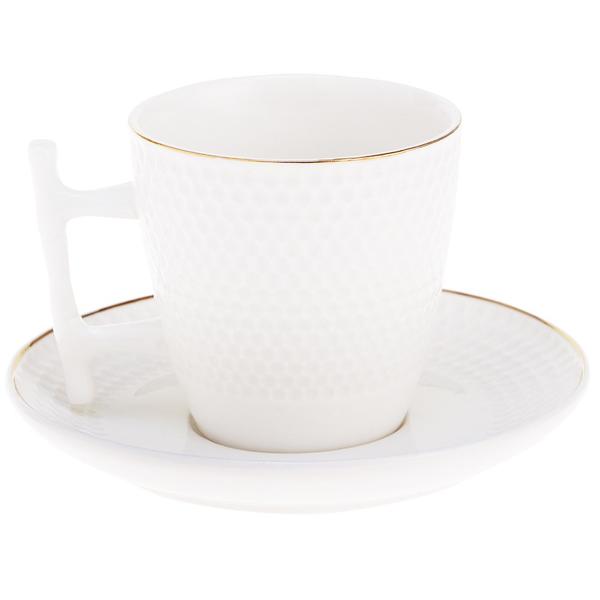 Dematex 6'lı Lüks Kahve Fincanı - 12 Parça - Hediye Kutulu | Beyaz