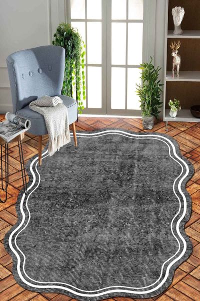 Birkilim Lazer Kesim Yıkanabilir İpeksi Kaymaz Taban Dekoratif Halı | MLN-IP-SD-245