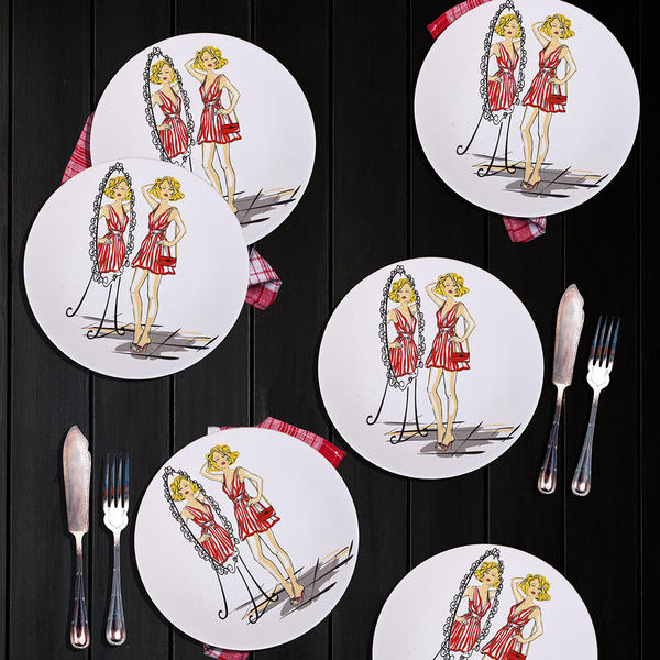 Lady Mirror Ege Pasta Tabağı 20 Cm 6 Adet | Keramika