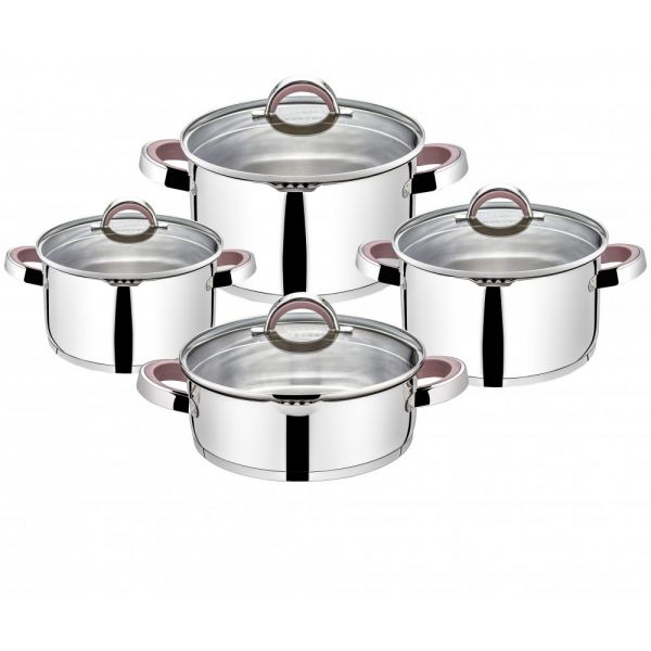 Dolce 8 Stück Plain Rose Kochgeschirr Set