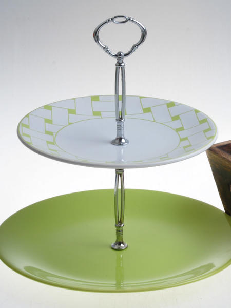 Yeşil Hasır Ege İkramlık 2 Katlı | Keramika