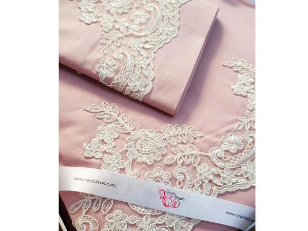 Fransız Güpürlü Karimo Pudra Nevresim Takımı