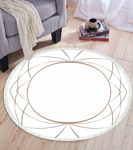 Birkilim Yuvarlak Yıkanabilir Dekoratif Halı İpeksi Kaymaz Taban | MLN-IP-YU-HT-428