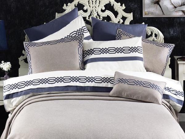 غطاء سرير Alaçatı بغطاء لحاف مزدوج بيج أزرق