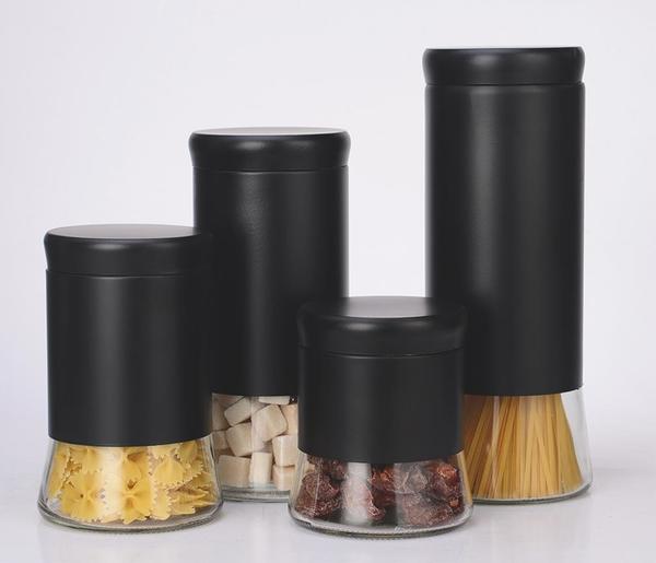 Schäfer Cam Kavanoz Seti 4 Parça Siyah