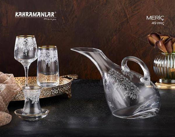 Meriç Gold 49-teiliges Kristallset