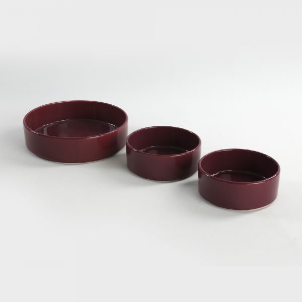 Keramika | Stackable 3 Parça Mürdüm Salata/Çerez Seti