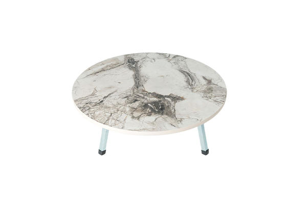 Dekonaz | Geleneksel Yer Sofrası | Masa | 50 cm | Mermer Desenli | Gri