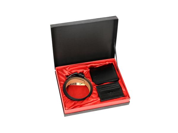 Avangarde Gold Cüzdan Kemer Kartlık 3 Lü Set Siyah