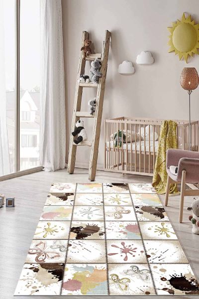 Birkilim Yıkanabilir İpeksi Kaymaz Taban Çocuk Odası Halısı | MLN-IP-HT-1184