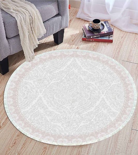 Birkilim Yuvarlak Yıkanabilir Dekoratif Halı İpeksi Kaymaz Taban | MLN-IP-YU-HT-391