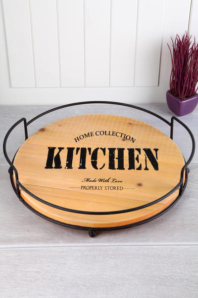 Queen's Kitchen | Vintage Lüx Ahşap Kuşlu Tepsi