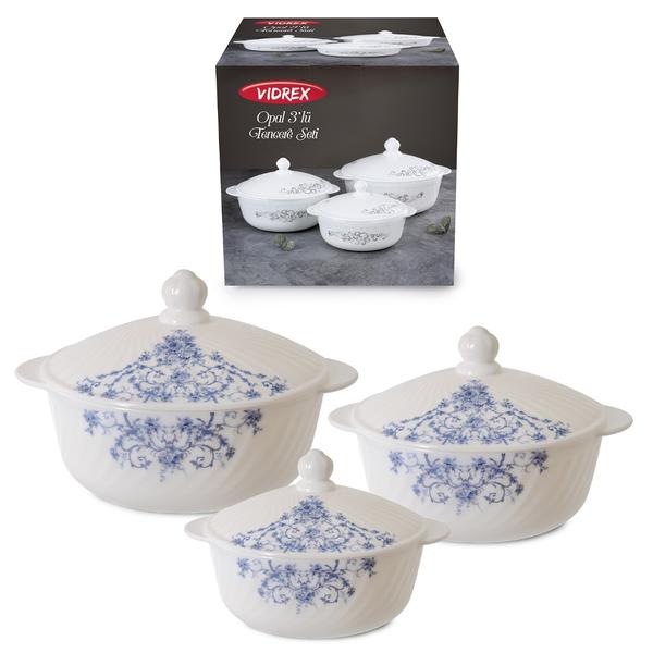 XSG-3 / BLUE OPAL TRIPLE POT SET 25,5 cm - 22 cm - 19,5 cm | IPEK-59307