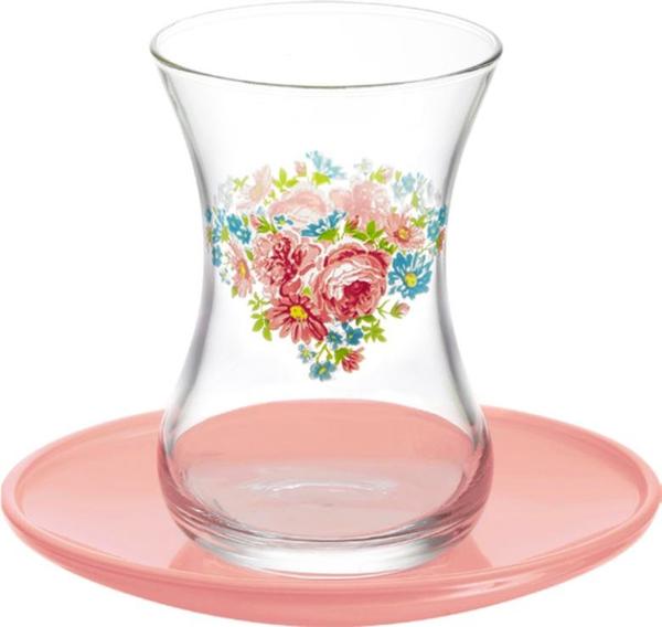 Lav 6er Pastoral Teeglas Set 12 Teilig | 135 cc | Pink