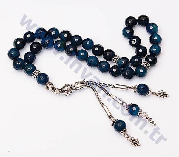 Chapelet en pierre d'agate (argent 925 AYARS à facettes)