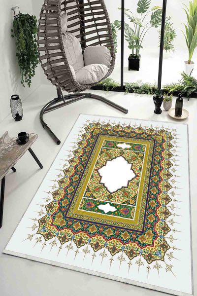 Birkilim Yıkanabilir Dekoratif Halı İpeksi Kaymaz Taban | MLN-IP-HK-016