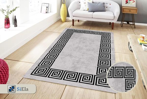 Siela Yıkanabilen Halı | Gri | E103-Grey
