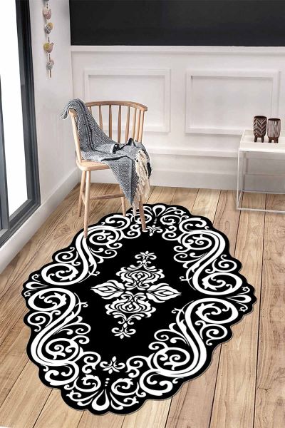 Birkilim Lazer Kesim Yıkanabilir İpeksi Kaymaz Taban Dekoratif Halı | MLN-IP-HT-890