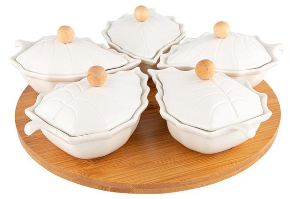 Hayal Kase Seti Kapaklı 6 Parça Kahvaltılı Çerezlik | Bambu Porselen | By-alz-p180249