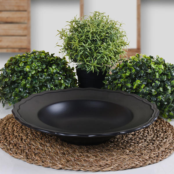 Mat Siyah Juliet Makarna Tabağı 28 Cm | Keramika