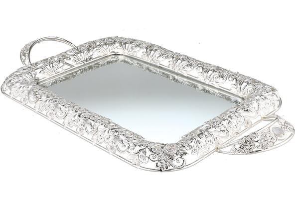 Bavary Aynalı Lüks Tepsi | Gümüş | By-ml-s