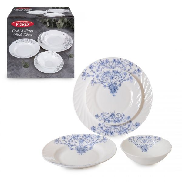 W-24W / BLAU OPAL 24 STÜCK ABENDESSENSATZ | IPEK-59309