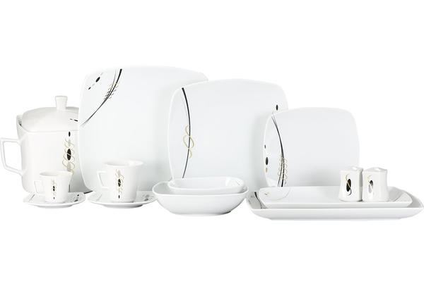 Kütahya Porselen Medusa 82 Parça Yemek Takımı | Kare | 12 Kişilik | 4488