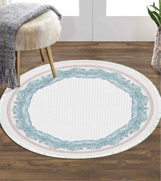 Birkilim Yuvarlak Yıkanabilir Dekoratif Halı İpeksi Kaymaz Taban | MLN-IP-YU-HY-898