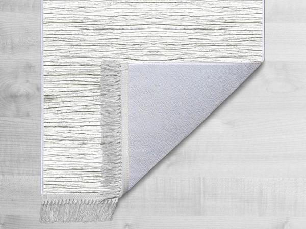 Anti-Rutsch-Basis Digitaldruck Samt Teppich Streifen Grau 180x280 cm