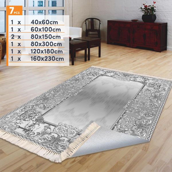 Birkilim 7 Waschbares Teppichset | MLN-HK085-1-KMP
