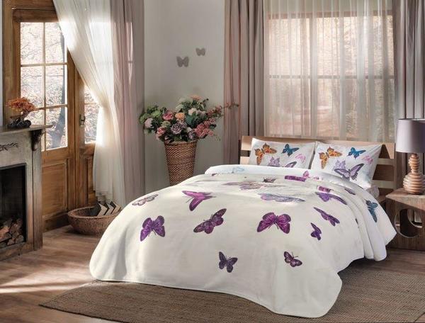 Onur Butterfly Çift Kişilik Yün Battaniye