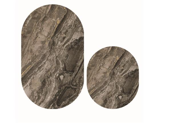 Soley Marble 08 Djt. Oval 2 Piece Bath Mat Set Closet Set 1016 01