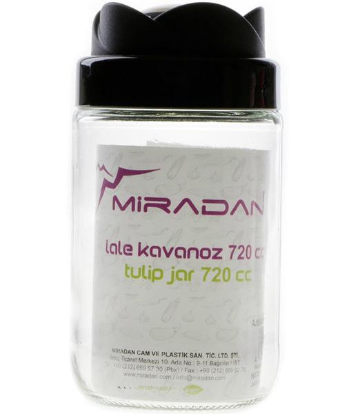 Miradan Cam Kavanoz 720 ml Siyah